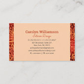 Carte De Visite Orange feuille feuille d'or motif monogramme moder (Dos)