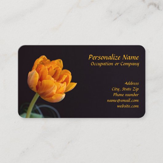 Carte De Visite Orange Fleurissant Rose Bud Floral (Devant)