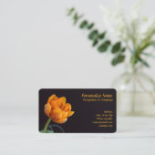 Carte De Visite Orange Fleurissant Rose Bud Floral (Debout devant)
