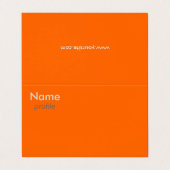 Carte De Visite orange fluorescent (Extérieur déplié)