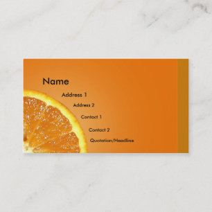 Carte de visite orange frais