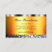 Carte De Visite Orange frais et Parties scintillant argentée Éléga (Dos)