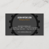 Carte De Visite Orange Gear Initial Automobile, Réparation, Mécani (Dos)