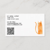 Carte De Visite Orange Ginger Cat QR Code Services aux animaux de  (Dos)