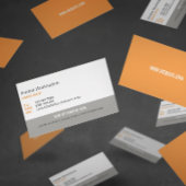Carte De Visite Orange & Gray Minimal