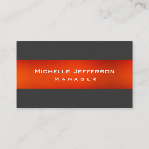 Carte de visite Orange Grey Modern Manager