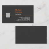 Carte de visite orange gris argenté clair (Devant / Derrière)