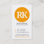 Carte de visite orange, gris et blanc simple de (Devant)