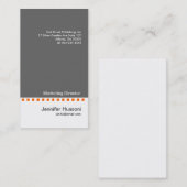 Carte de visite orange gris solide 2 (Devant / Derrière)