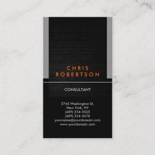 Carte de visite orange gris vertical