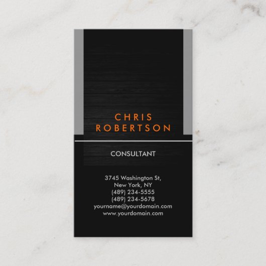Carte de visite orange gris vertical (Devant)