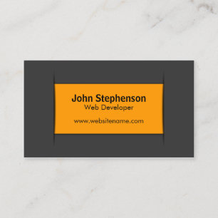 Carte De Visite Orange grise moderne