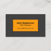 Carte De Visite Orange grise moderne (Devant)