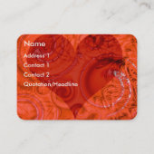 Carte De Visite Orange Heart Swirls (Devant)