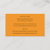Carte De Visite Orange Homestyle Turquie Accueil Aliments Cuits (Dos)