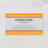 Carte De Visite Orange jaune blanc Chevron Zigzag Monogramme (Dos)