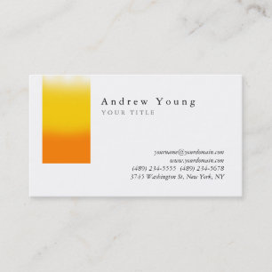 Carte de visite orange jaune blanc élégante