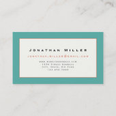 Carte De Visite Orange jaune et turquoise Abstrait avec cadre (Dos)