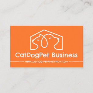 Carte De Visite Orange Jouer Chien Chat Pet Logo