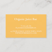 Carte De Visite Orange Juice Bar (Dos)