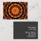 Carte De Visite Orange Kaleidoscope 01 (Devant / Derrière)
