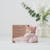 Carte De Visite Orange Kitten Rose Soin pour animaux de compagnie  (Debout devant)