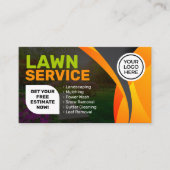 Carte De Visite Orange Lawn Service Landscaping Mowing Garden Care (Devant)