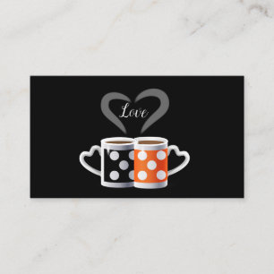 Carte De Visite Orange + Le café ou nous noirs de couleur