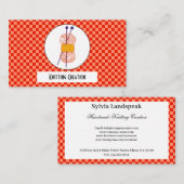 Carte De Visite Orange Light Orange Chèques Motif & Tricot (Devant / Derrière)