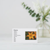 Carte de visite Orange Lily (Debout devant)