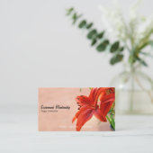 Carte De Visite Orange Lily Photo Yoga Instructeur QR Code personn (Debout devant)