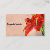 Carte De Visite Orange Lily Photographie Yoga Instructor QR Code (Devant)