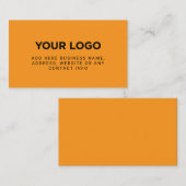 Carte De Visite Orange | Logo de société simple (Devant / Derrière)