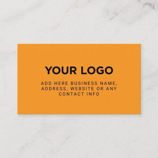Carte De Visite Orange | Logo de société simple (Devant)