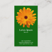 Carte De Visite Orange Marigold - Vert Grass profond (Dos)