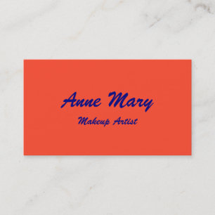 Carte De Visite Orange Marine bleu maquillage Artiste Beauté Salon