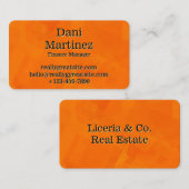 Carte De Visite Orange Mat Luxe (Devant / Derrière)