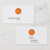 Carte de visite orange minimal de monogramme de (Devant / Derrière)