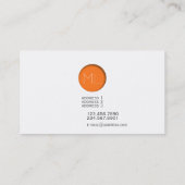 Carte de visite orange minimal de monogramme de (Dos)