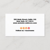 Carte De Visite Orange Modern Bold Typographie (Dos)