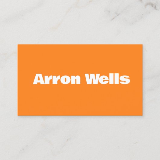 Carte De Visite Orange Modern Bold Typographie (Devant)