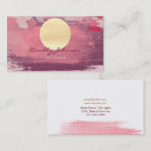 Carte De Visite Orange moderne de rose de peinture d'abrégé sur (Devant / Derrière)