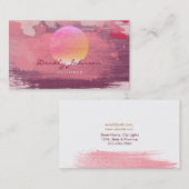 Carte De Visite Orange moderne de rose de peinture d'abrégé sur (Devant / Derrière)