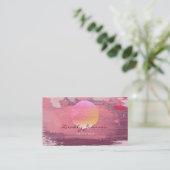 Carte De Visite Orange moderne de rose de peinture d'abrégé sur (Debout devant)