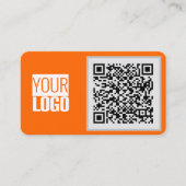 carte de visite orange néon - Code QR (Devant)