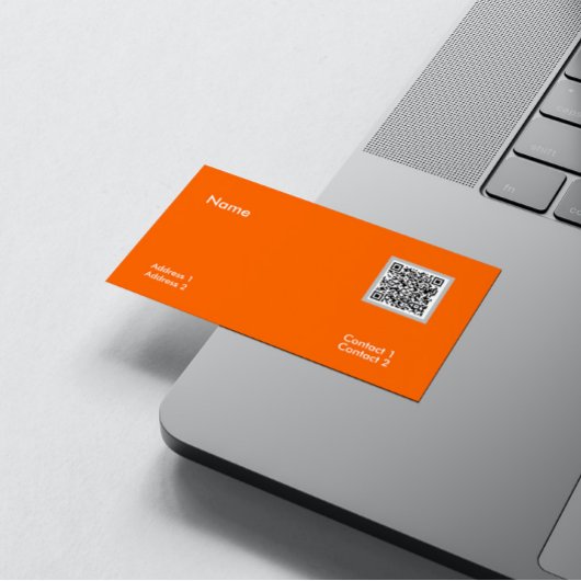 Carte De Visite orange néon - code QR
