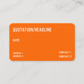 carte de visite orange néon - code QR (Devant)