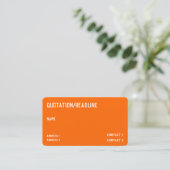 carte de visite orange néon - code QR (Debout devant)