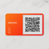 carte de visite orange néon - code QR (Dos)