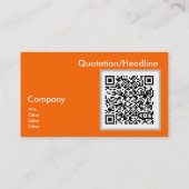 Carte De Visite orange néon - code QR (Dos)